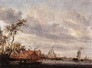 RUYSDAEL, Salomon van River Scene with Farmstead a oil painting picture wholesale